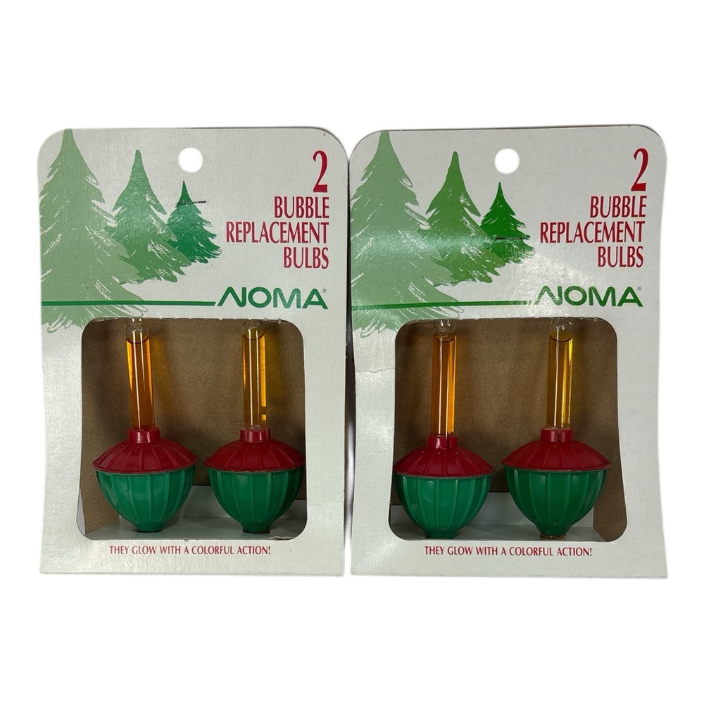 Vintage NOMA Lot of 2 Christmas Bubbler Replacement Bulbs Yellow